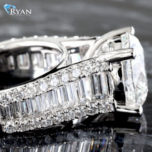 Load image into Gallery viewer, 6.70CTW Round Solitaire with Baguette Shoulders Ring
