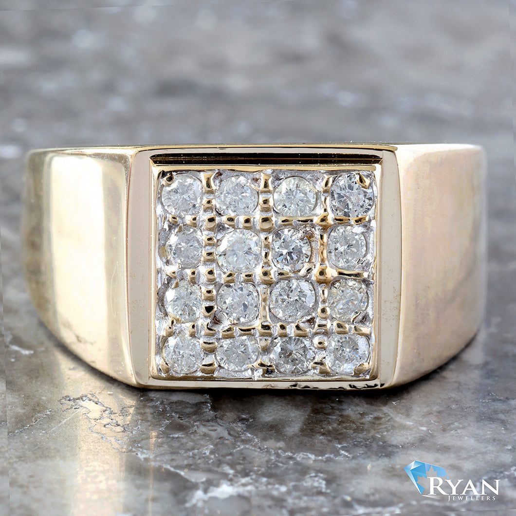 0.50CTW Natural Square Top 4x4 Diamond Band