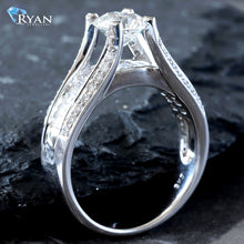 Load image into Gallery viewer, 1.75CTW Round Solitaire with Invisible Princess Shoulders and Pave Bridge
