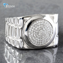 Load image into Gallery viewer, 0.25CTW Natural Diamond Micro Pave Round Center with Rolex Style Band
