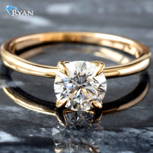 Load image into Gallery viewer, 1.01ct Round Solitaire with High Polished Shoulders Ring
