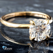 Load image into Gallery viewer, 2.02ct Round Solitaire with High Polished Shoulders Ring
