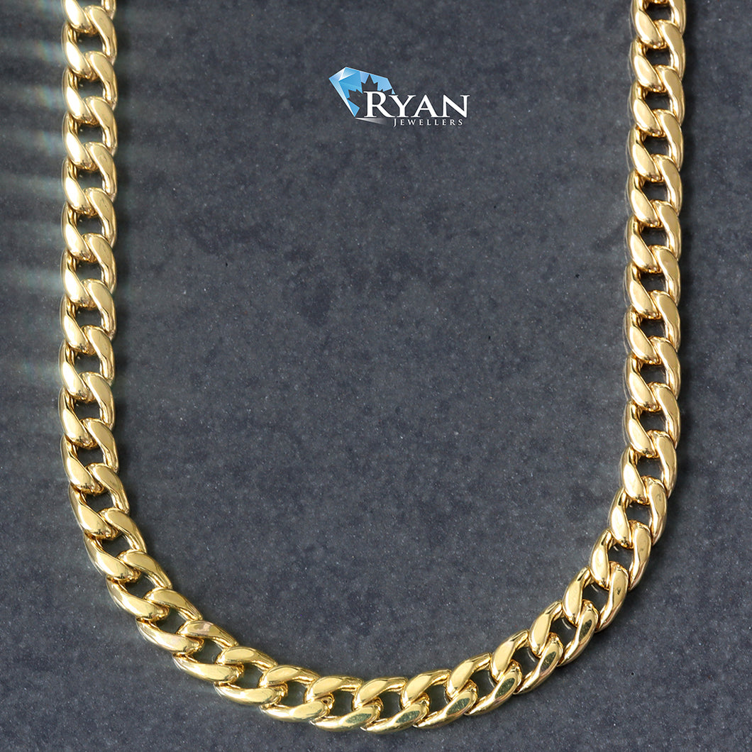 CHAIN GY 10K 24 INCHES 3.40MM HOLLOW MIAMI CUBAN LINKS