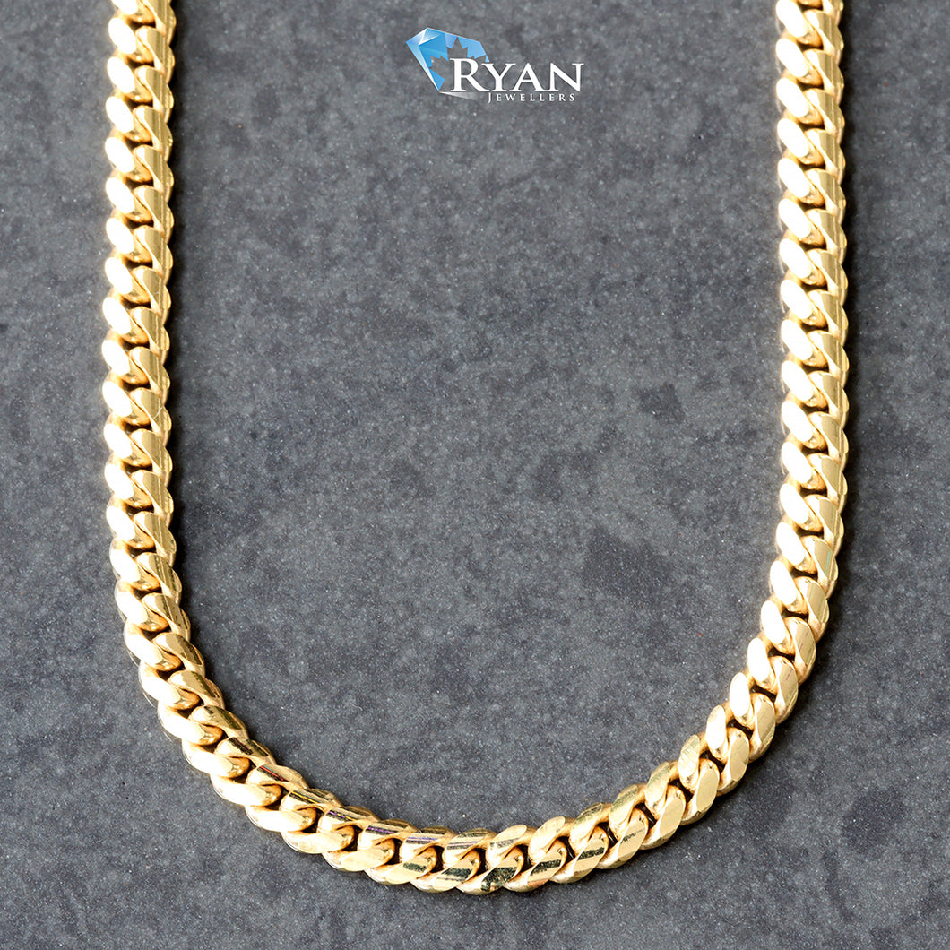 CHAIN GY 10K 20 INCHES 3.30MM SOLID MIAMI CUBAN LINKS