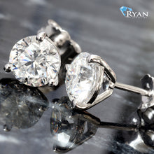 Load image into Gallery viewer, LAB EARRING GW 10K 2.00CTW ROUND BRILLIANT SOLITAIRE MARTINI SET STUDS
