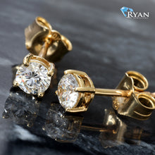 Load image into Gallery viewer, LAB EARRING GY 10K 0.50CTW ROUND BRILLIANT SOLITAIRE FOUR PRONG STUDS
