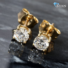 Load image into Gallery viewer, LAB EARRING GY 10K 0.50CTW ROUND BRILLIANT SOLITAIRE FOUR PRONG STUDS
