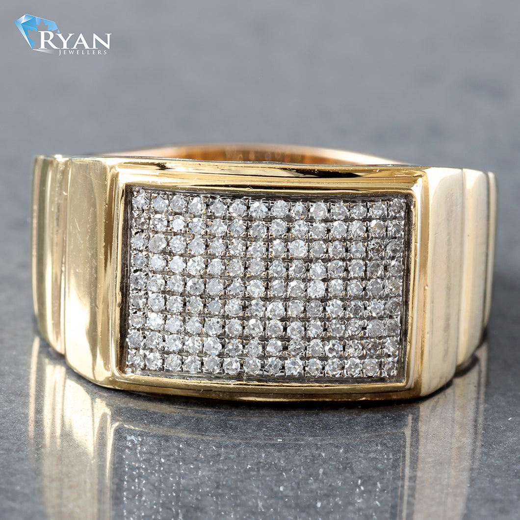 0.30CTW Natural Diamond Domed Table Top Pave Ring