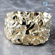 Load image into Gallery viewer, RING GY 10K SQUARE SHAPE DIAMOND CUT NUGGET
