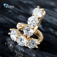 Load image into Gallery viewer, 1.00CTW LAB 3 Round Gold &amp; Diamond Huggie Hoops
