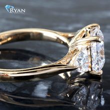 Load image into Gallery viewer, 2.50ctw Cushion &amp; Trillion Cut Three Stone Diamond Ring
