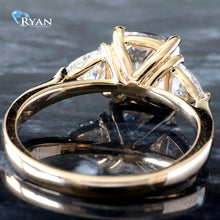 Load image into Gallery viewer, 2.50ctw Cushion &amp; Trillion Cut Three Stone Diamond Ring
