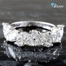 Load image into Gallery viewer, 2.00CTW Marquise &amp; Round Cut Mosaic Half Diamond Band
