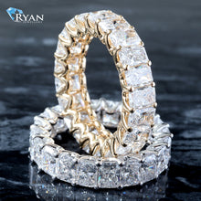 Load image into Gallery viewer, 6.09CTW LAB Radiant Cut Scallop Set Full Eternity Band

