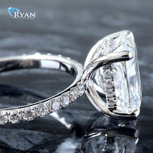Load image into Gallery viewer, 4.66CT WLAB Cushion Cut Center With Pave Shoulders And Hidden Halo
