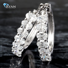 Load image into Gallery viewer, 2.00CTW LAB Scallop Set Oval Hoops
