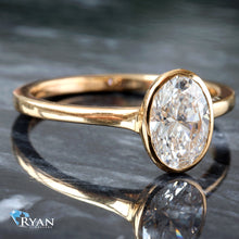 Load image into Gallery viewer, 1.02CTW LAB Oval Bezel Set High Polish Ring
