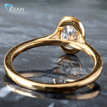 Load image into Gallery viewer, 1.02CTW LAB Oval Bezel Set High Polish Ring
