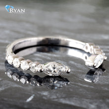 Load image into Gallery viewer, 0.43CTW LAB Marquise &amp; Round single Prong Open Face Band
