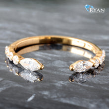 Load image into Gallery viewer, 0.37CTW LAB Marquise &amp; Round Single Prong Open Face Band
