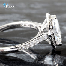 Load image into Gallery viewer, 1.35CTW LAB Marquise Center With Cathedral Pave Shoulders &amp; Halo
