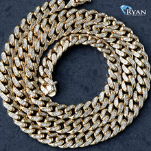 Load image into Gallery viewer, CHAIN GY 10K 26 INCHES 5.00CTW PAVE SET SOLID MIAMI CUBAN LINKS 8.5MM
