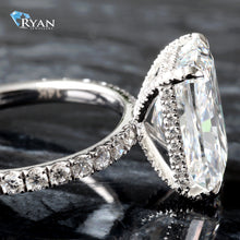 Load image into Gallery viewer, 5.63CTW LAB Radiant Solitaire with Diamond Basket, Hidden Halo and Pave Shoulders
