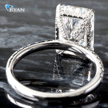 Load image into Gallery viewer, 5.63CTW LAB Radiant Solitaire with Diamond Basket, Hidden Halo and Pave Shoulders
