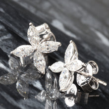 Load image into Gallery viewer, 0.95ctw Flower Marquise Studs
