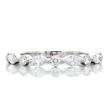 Load image into Gallery viewer, 0.45ctw Alternating Marquise and Round Cut Diamond Band
