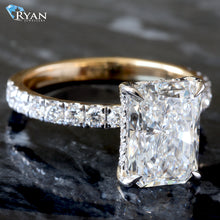 Load image into Gallery viewer, 3.50ctw Radiant Solitaire with Pave Shoulders Ring
