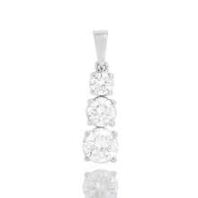 Load image into Gallery viewer, 1.00ctw Lab Diamond Round Solitaire Three Stone Graduated Drop Pendant
