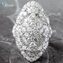 Load image into Gallery viewer, 5.00ctw Baguette &amp; Round Cut Diamond Wide Cluster Ring
