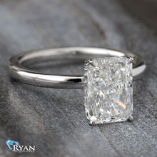 Load image into Gallery viewer, 2.08ctw Radiant Cut Lab Grown Solitaire with Hidden Halo
