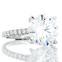 Load image into Gallery viewer, 4.25ctw Round Solitaire Diamond Pave Shoulders with Heart Basket
