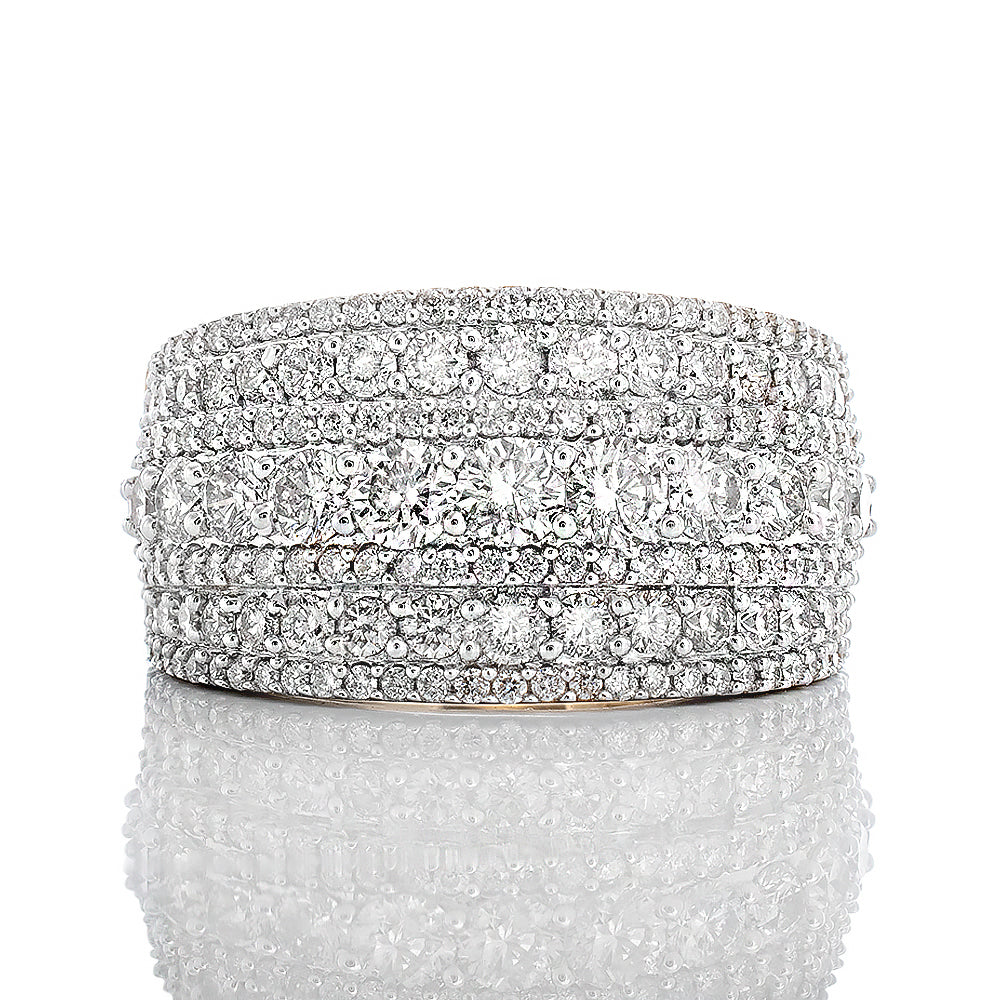 2.00ctw Seven Row Diamond Pave Dome Band