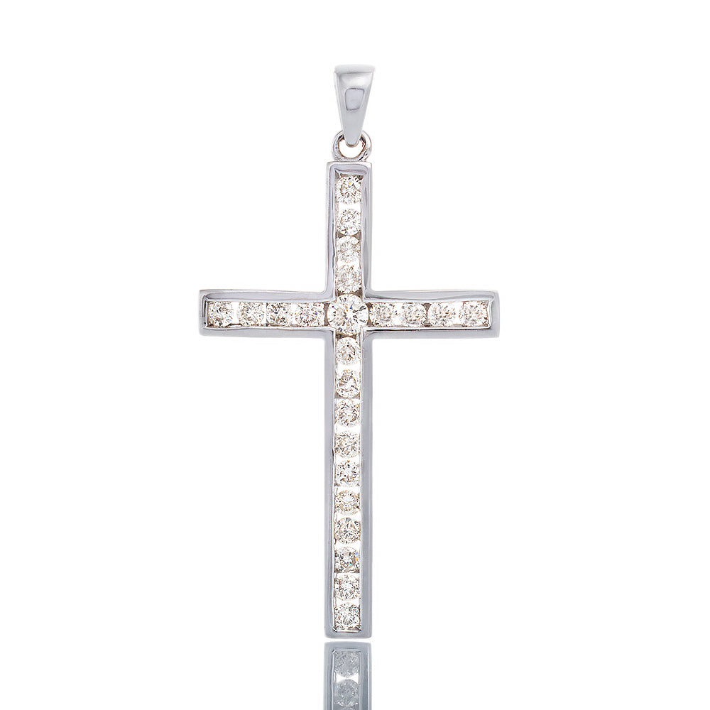 0.50ctw Channel Set Diamond Cross