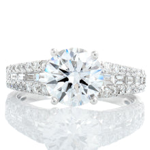 Load image into Gallery viewer, 2.23ctw Round Brilliant Lab Created Center Horizontal Set Baguette Diamond Shoulders
