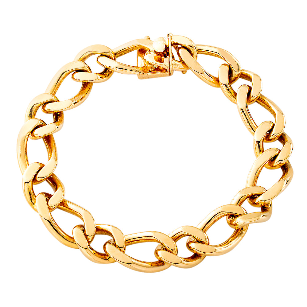 Figaro Solid High Polished Bracelet