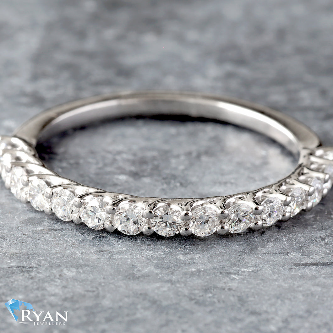 0.52ctw Round Diamonds 15 Stone Shared Prong Open Profile Band