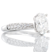 Load image into Gallery viewer, 2.19ctw Oval Solitaire with Cathedral Pave Shoulders
