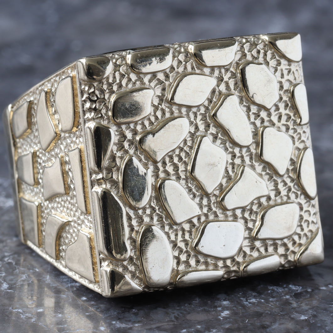 Square top High Polished Nugget Ring