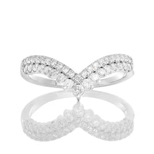 Load image into Gallery viewer, 0.36ctw Two Row Chevron Diamond Band
