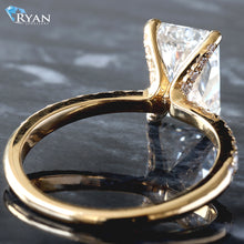 Load image into Gallery viewer, 2.88ctw Radiant Solitaire with Diamond Pave Shoulders Ring
