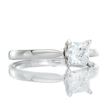 Load image into Gallery viewer, 0.50ctw Princess Solitaire with High Polished Tapered Shoulders
