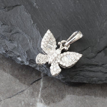 Load image into Gallery viewer, 0.33ctw Butterfly Pendant with Baguette Diamond Pointed Wings
