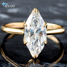 Load image into Gallery viewer, 2.00ct Marquise Solitaire with Floral Basket and High Polished Upswept Shoulders
