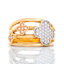 Load image into Gallery viewer, Open Four Row CZ Clover Ring
