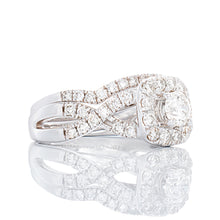 Load image into Gallery viewer, 1.50ctw Diamond Solitaire with Cushion Halo Infinity Shoulders Bridal Set
