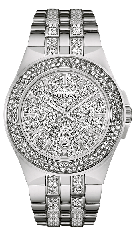 WATCH BULOVA FULL CRYSTAL DIAL DOUBLE ROW CRYSTAL BEZEL CRYSTAL BRACELET